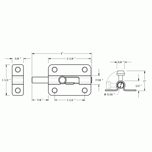 3 Inch Solid Brass Barrel Bolt (Flat Black Finish) DELTANA