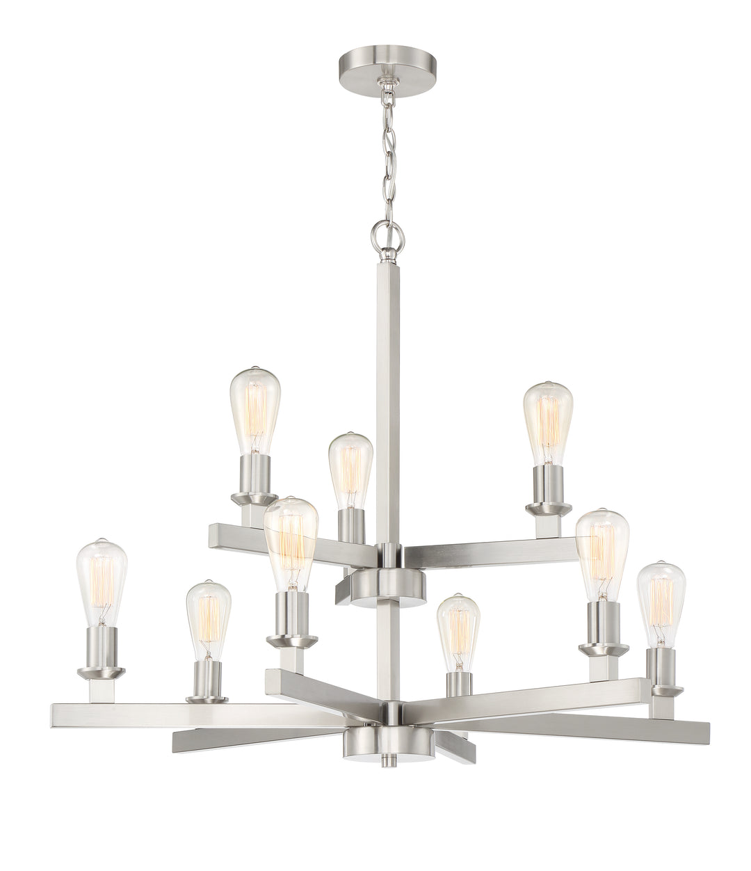 Chicago 9 Light Chandelier in Brushed Polished Nickel CRAFTMADE