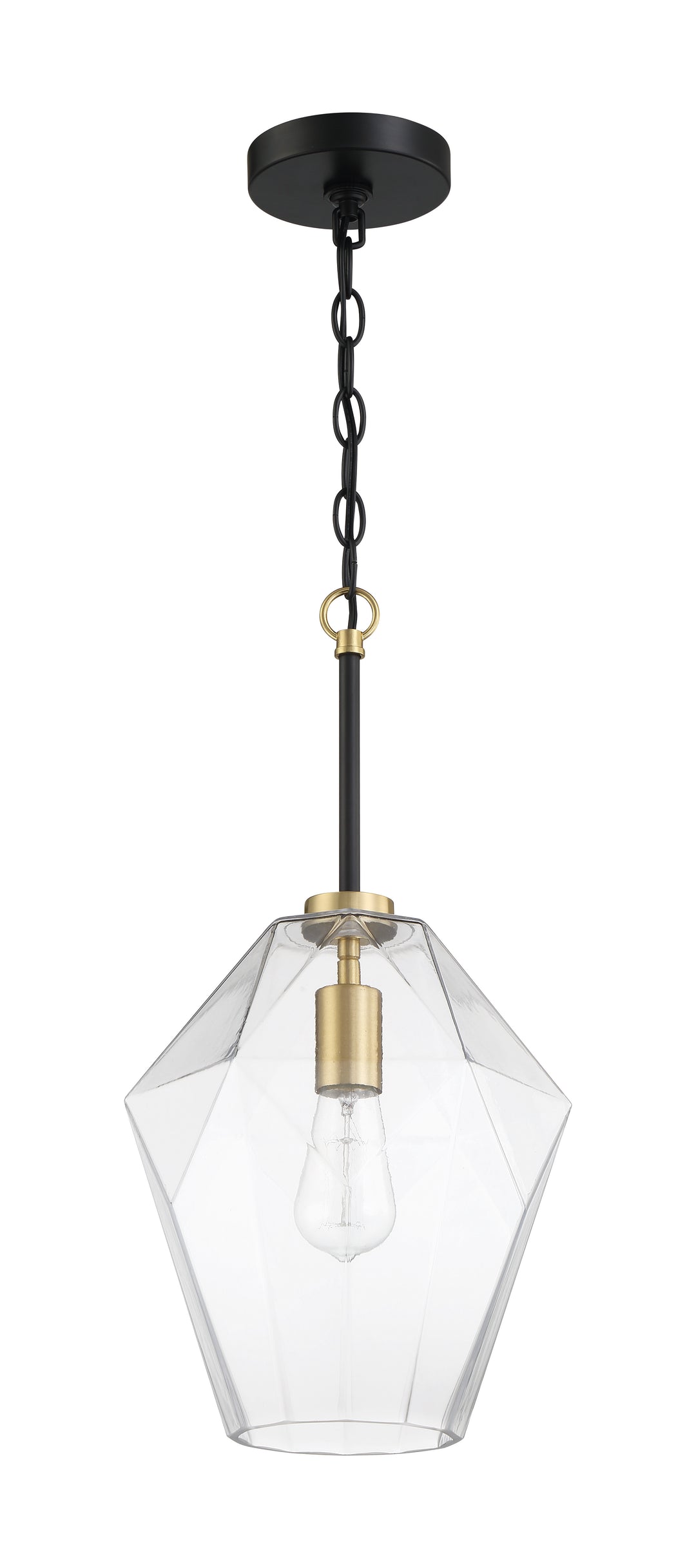 Avante Grand 1 Light Pendant in Flat Black/Satin Brass CRAFTMADE