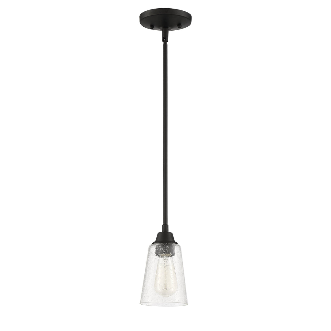 Grace 1 Light Mini Pendant in Espresso (Clear Seeded Glass) CRAFTMADE