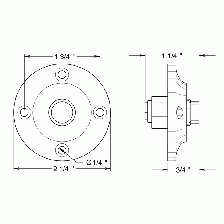 2 1/3 Inch Contemporary Push Button Door Bell (Flat Black Finish) DELTANA