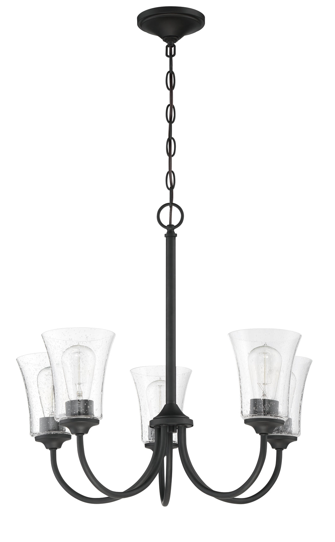 Gwyneth 5 Light Chandelier in Flat Black CRAFTMADE