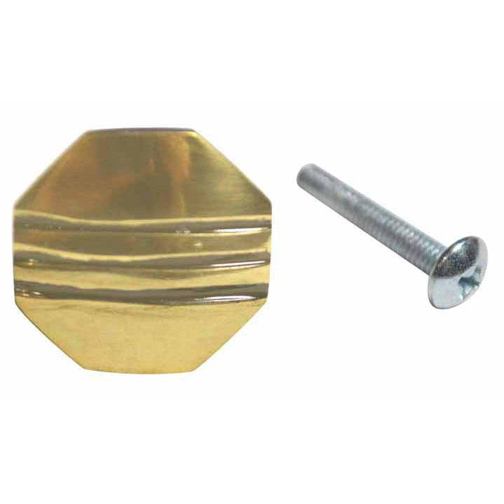 Black Striped Aged 1 Inch Pure Brass Art Deco Cabinet Knob (Polished Brass Finish) COPPER MOUNTAIN HARDWARE