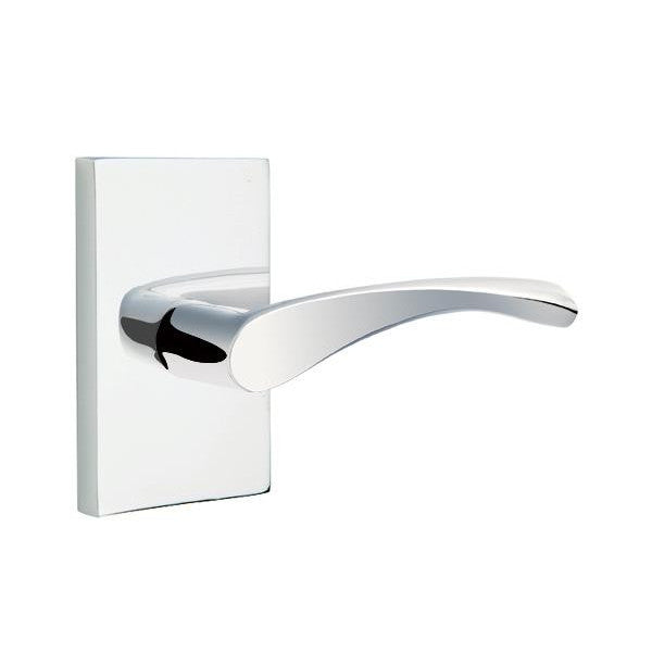 Emtek Solid Brass Triton Lever With Modern Rectangular Rosette (Several Finish Options) EMTEK