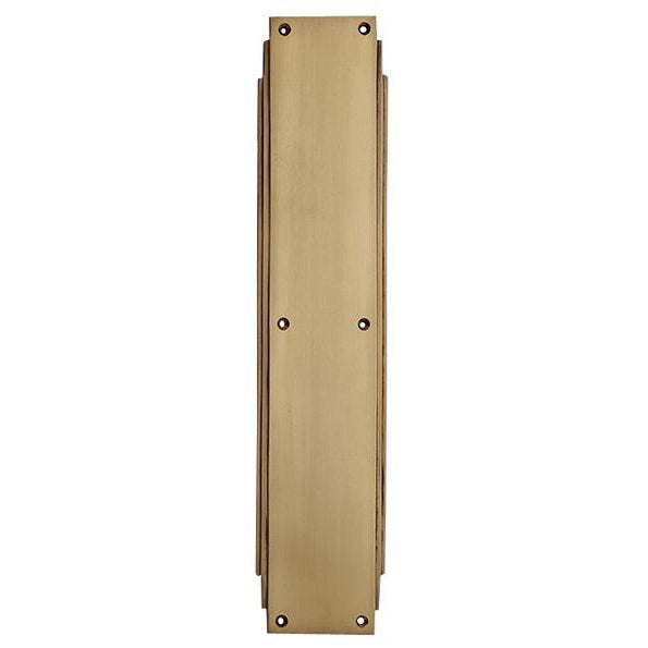 14 Inch Solid Brass Art Deco Skyscraper Push Plate COPPER MOUNTAIN HARDWARE