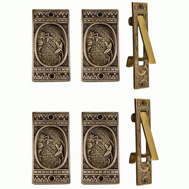 Broken Leaf Double Pocket Passage Style Door Set (Antique Brass) COPPER MOUNTAIN HARDWARE