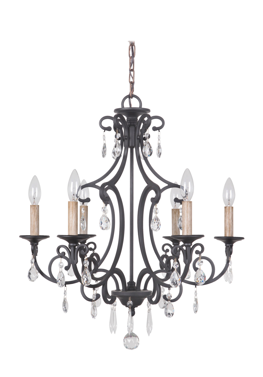 Bentley 6 Light Chandelier in Matte Black CRAFTMADE