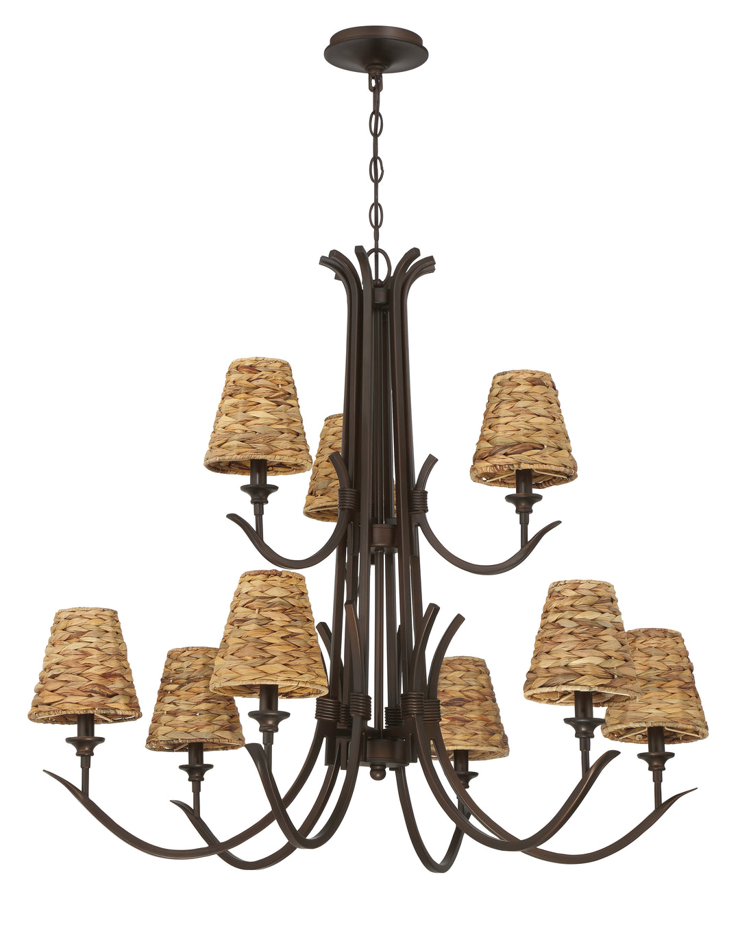 Kokomo 9 Light Chandelier in Aged Bronze Brushed CRAFTMADE