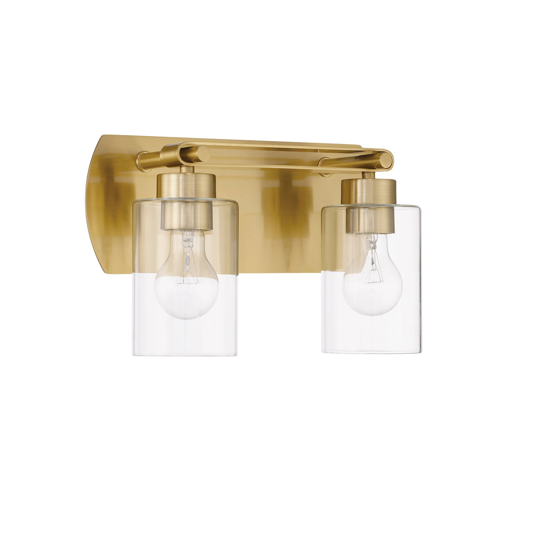 Hendrix 2 Light Vanity in Satin Brass CRAFTMADE