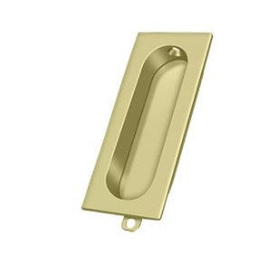 Rectangular Solid Brass Pocket Door Pull DELTANA