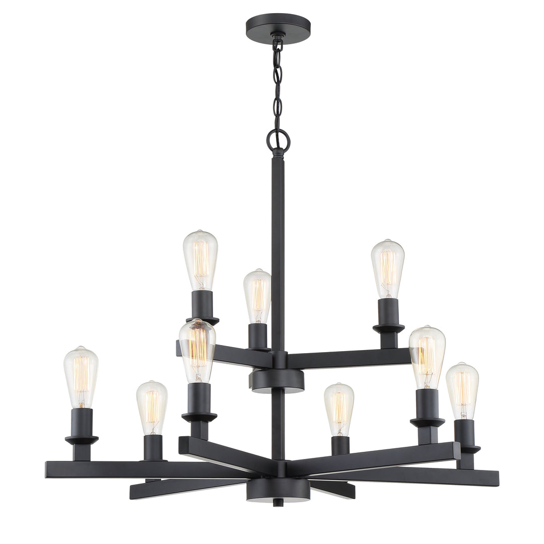 Chicago 9 Light Chandelier in Flat Black CRAFTMADE