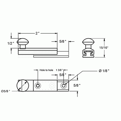 2 Inch Solid Brass Surface Bolt (Lifetime Polished Brass Finish) DELTANA