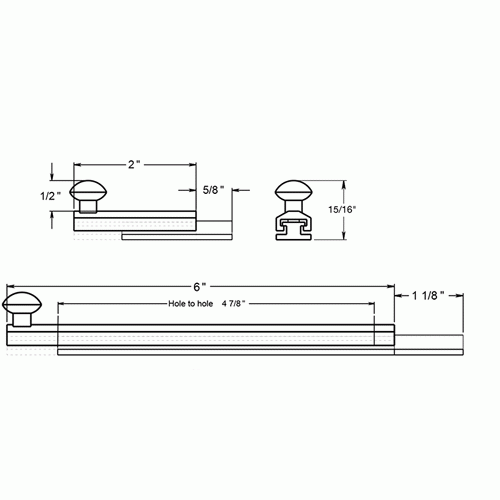 6 Inch Solid Brass Surface Bolt (Antique Brass Finish) DELTANA