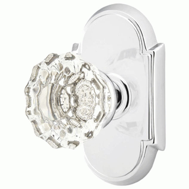 Emtek Crystal Astoria Door Knob Set With # 8 Rosette (Several Finish Options) EMTEK