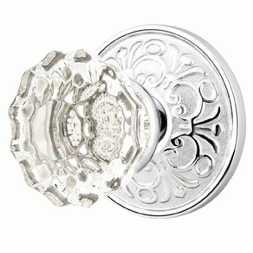 Emtek Crystal Astoria Door Knob Set With Lancaster Rosette (Several Finishes Available) EMTEK