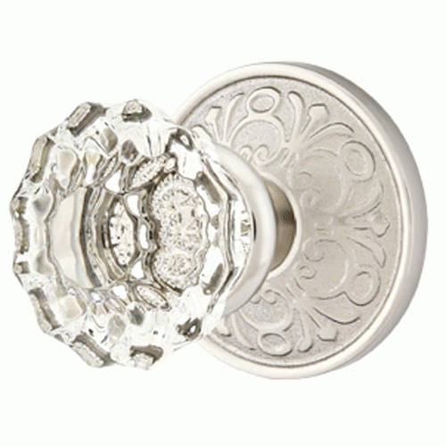 Emtek Crystal Astoria Door Knob Set With Lancaster Rosette (Several Finishes Available) EMTEK