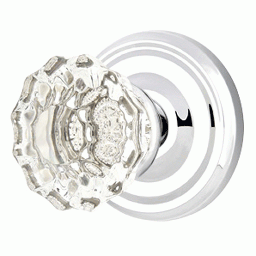 Crystal Astoria Door Knob Set With Regular Rosette (Several Finish Options) EMTEK