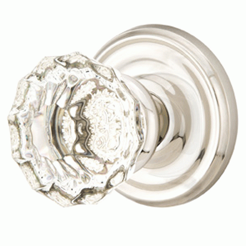 Crystal Astoria Door Knob Set With Regular Rosette (Several Finish Options) EMTEK