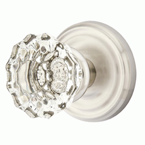 Crystal Astoria Door Knob Set With Regular Rosette (Several Finish Options) EMTEK