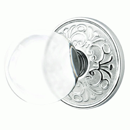 Crystal Bristol Door Knob Set With Lancaster Rosette (Several Finish Options) EMTEK