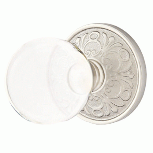 Crystal Bristol Door Knob Set With Lancaster Rosette (Several Finish Options) EMTEK