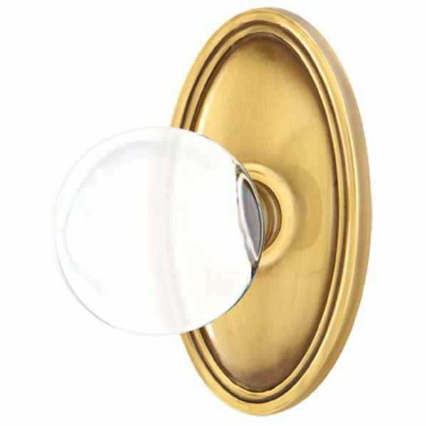 Crystal Bristol Door Knob Set With Oval Rosette (Several Finish Options) EMTEK