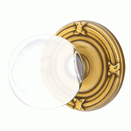 Crystal Bristol Door Knob Set With Ribbon & Reed Rosette (Several Finish Options) EMTEK