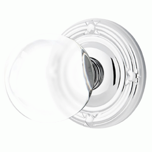 Crystal Bristol Door Knob Set With Ribbon & Reed Rosette (Several Finish Options) EMTEK