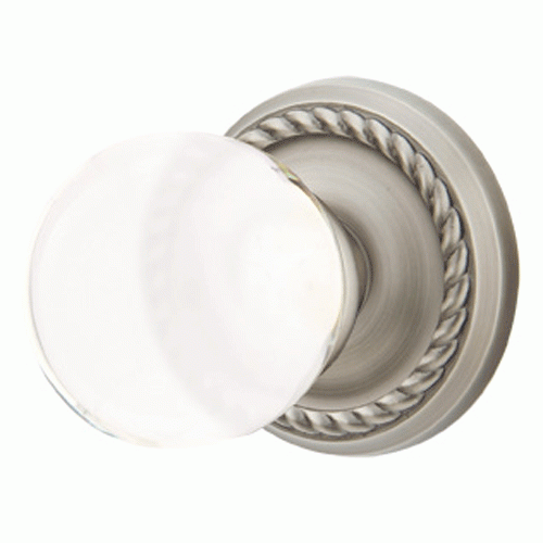 Crystal Bristol Door Knob Set With Rope Rosette (Several Finish Options) EMTEK