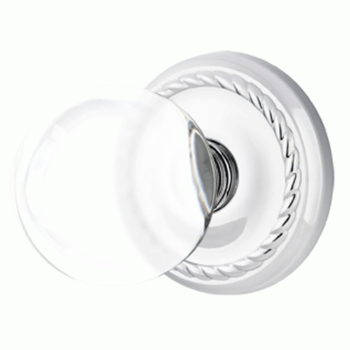 Crystal Bristol Door Knob Set With Rope Rosette (Several Finish Options) EMTEK