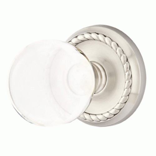 Crystal Bristol Door Knob Set With Rope Rosette (Several Finish Options) EMTEK