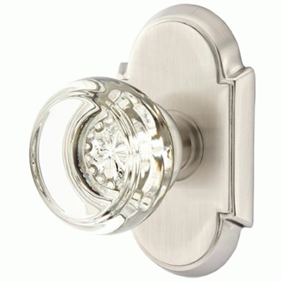 Crystal Georgetown Door Knob Set With # 8 Rosette (Several Finish Options) EMTEK