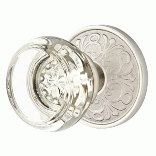 Emtek Crystal Georgetown Door Knob Set With Lancaster Rosette EMTEK