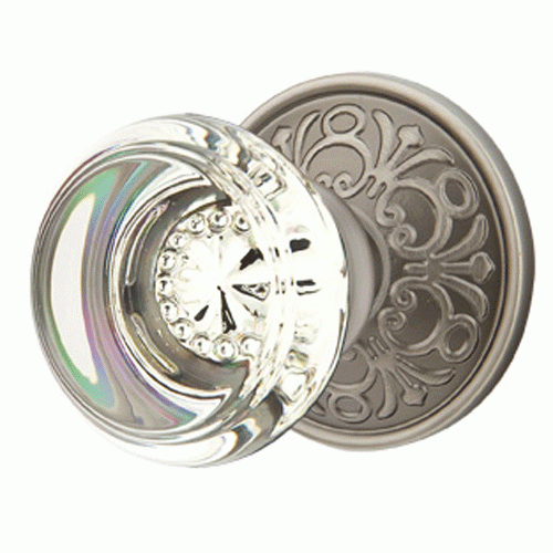 Emtek Crystal Georgetown Door Knob Set With Lancaster Rosette EMTEK