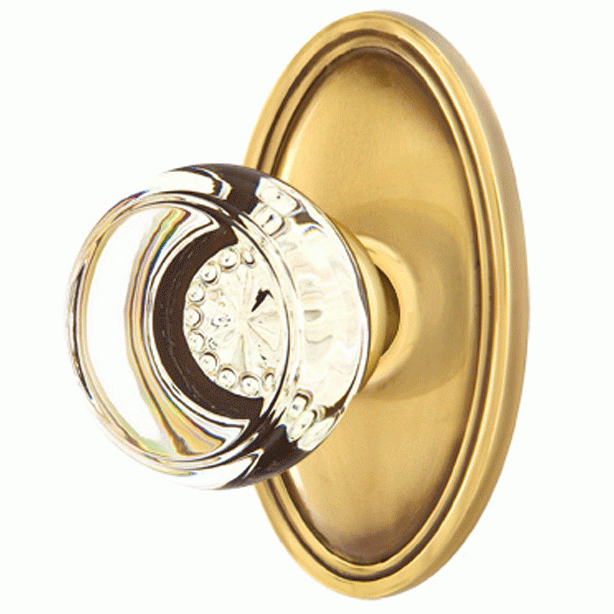 Emtek Crystal Georgetown Door Knob Set With Oval Rosette (Several Finishes Available) EMTEK