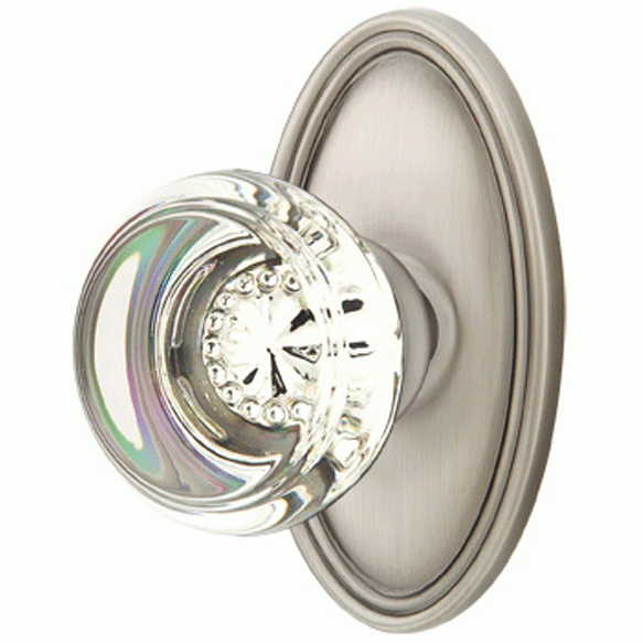 Emtek Crystal Georgetown Door Knob Set With Oval Rosette (Several Finishes Available) EMTEK