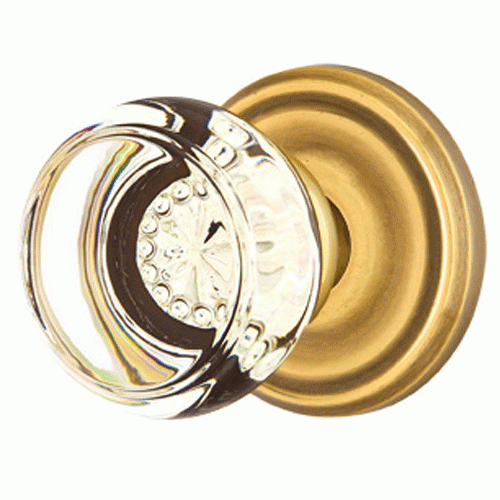 Emtek 810GT Georgetown Crystal Passage Knobset with Brass Rosette Pewter Knobset Passage EMTEK