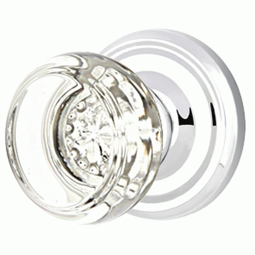 Emtek 810GT Georgetown Crystal Passage Knobset with Brass Rosette Pewter Knobset Passage EMTEK