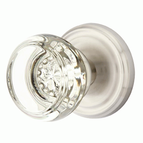 Emtek 810GT Georgetown Crystal Passage Knobset with Brass Rosette Pewter Knobset Passage EMTEK