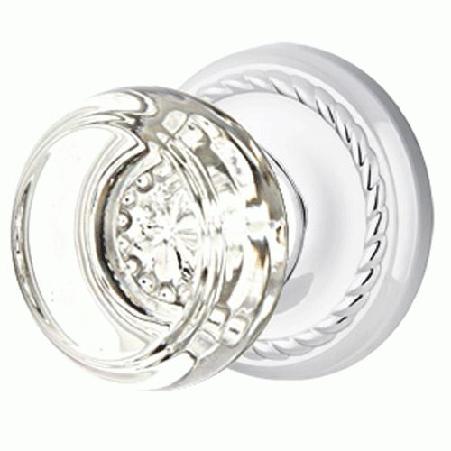 Crystal Georgetown Door Knob Set With Rope Rosette (Several Finish Options) EMTEK