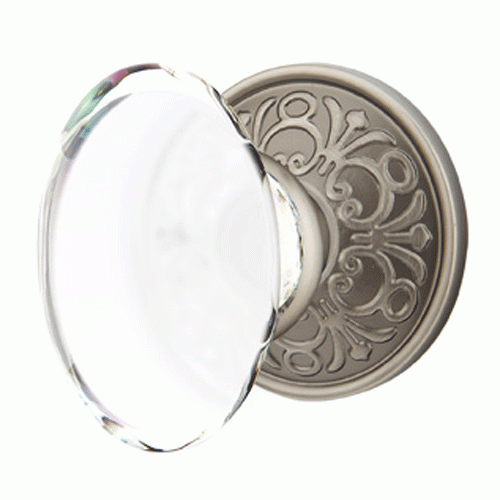 Emtek Crystal Hampton Door Knob Set With Lancaster Rosette (Several Finish Options) EMTEK