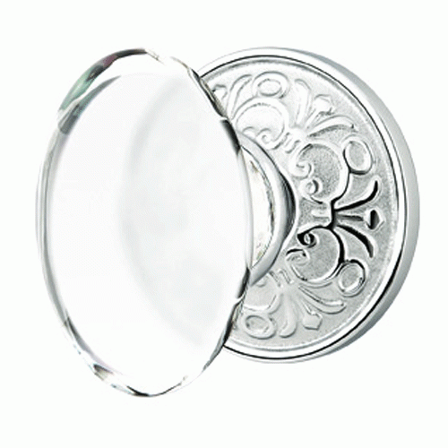 Emtek Crystal Hampton Door Knob Set With Lancaster Rosette (Several Finish Options) EMTEK