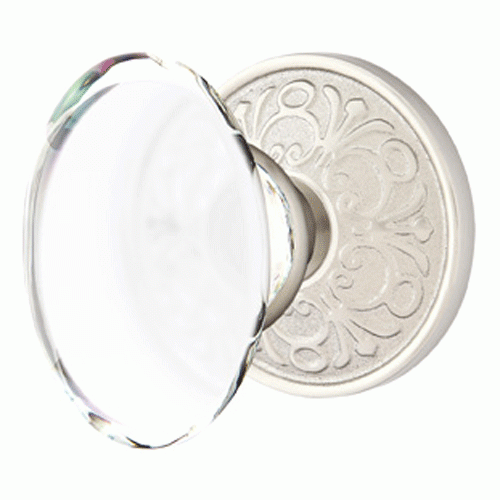 Emtek Crystal Hampton Door Knob Set With Lancaster Rosette (Several Finish Options) EMTEK