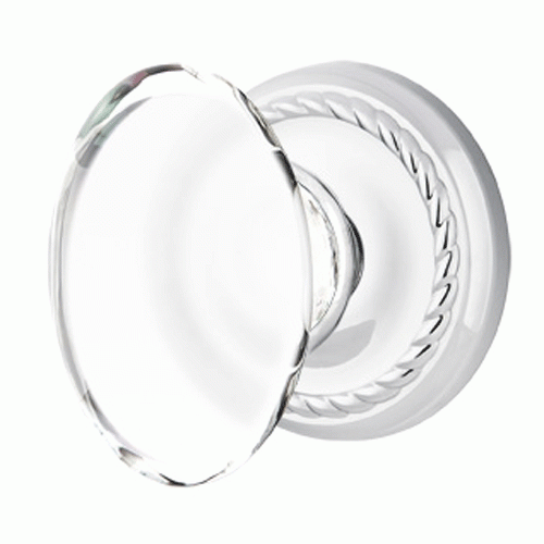 Crystal Hampton Door Knob Set With Rope Rosette (Several Finish Options) EMTEK