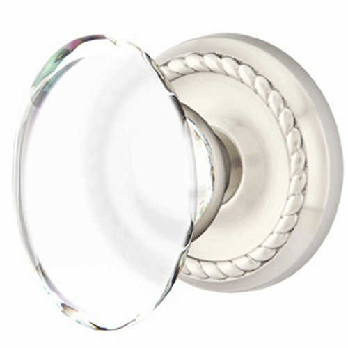 Crystal Hampton Door Knob Set With Rope Rosette (Several Finish Options) EMTEK