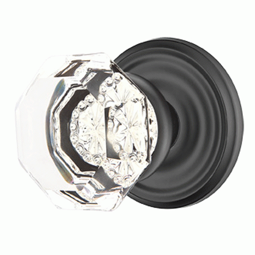 Emtek Crystal Old Town Clear Door Knob Set With Regular Rosette (Several Finish Options) EMTEK