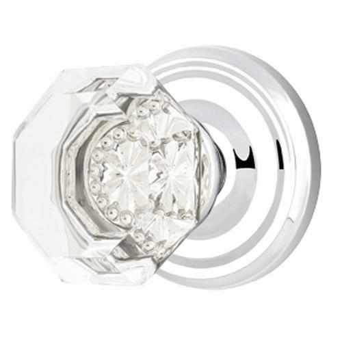 Emtek Crystal Old Town Clear Door Knob Set With Regular Rosette (Several Finish Options) EMTEK