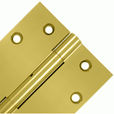 4 1/2 Inch X 4 Inch Solid Brass Wide Throw Hinge (Square Corner, PVD Polished Brass Finish) DELTANA