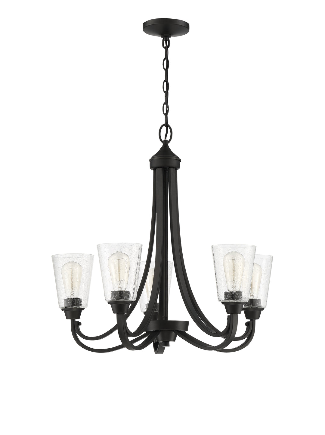 Grace 5 Light Chandelier in Espresso (Clear Seeded Glass) CRAFTMADE