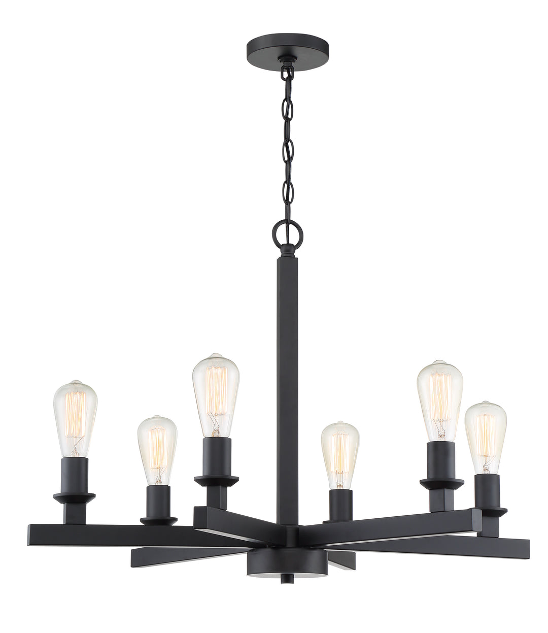 Chicago 6 Light Chandelier in Flat Black CRAFTMADE